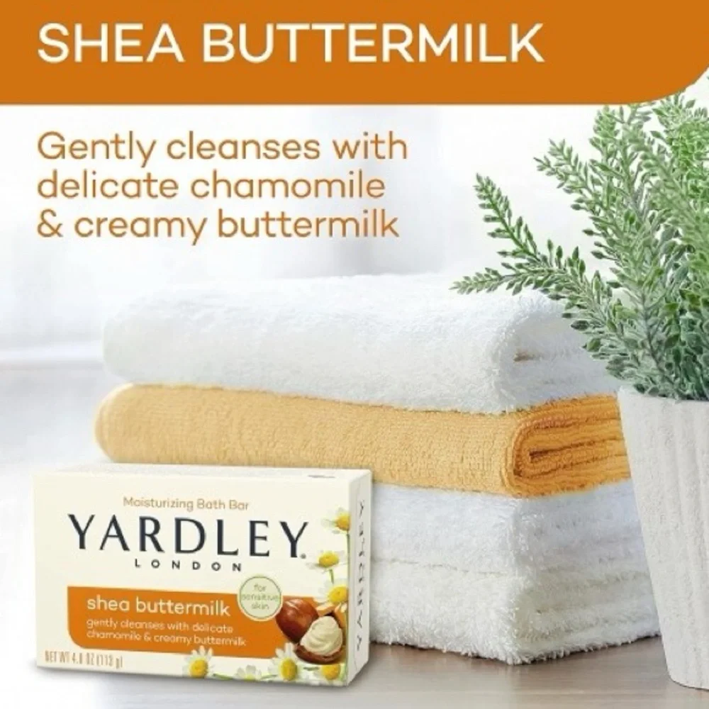 Yardley Of London Moisturizing Shea Buttermilk Soap Luxury Beauty Bar 4.25 Oz